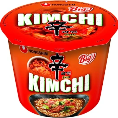Image de Nong Shim Kimchi Ramyun Big Bowl Nouilles instantanées, soupe coréenne, préparation rapide, 1 paquet de 112 g