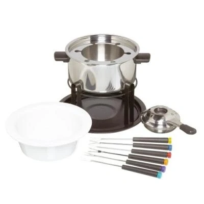 Image de KITCHEN CRAFT SERVICE À FONDUE AVEC 6 FOURCHETTES BOLS EN CÉRAMIQUE ET ACIER INOXYDABLE