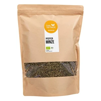Image de FRUTEG Bio Peppermint Tea 1 kg Tison en herbes vrac menthe poivrée Lots à la séchée fraîche Rafraîchissant et apaisant de l&#039;agriculture biologique certifiée 1000 g