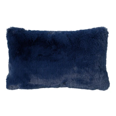 Afbeelding van Dutch Decor ZAYA Sierkussen 30x50 cm bontlook effen kleur Insignia Blue blauw