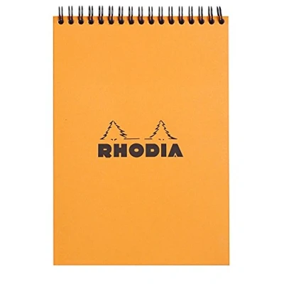 Afbeelding van Schrijfblok Rhodia A5 lijn 80 vel 80gr spiraal oranje