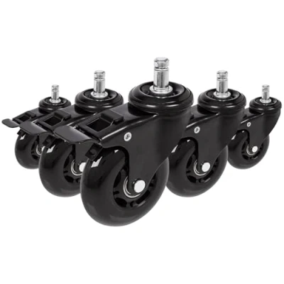 Afbeelding van Bureaustoel Wiel Zwart 5x Rolo Skate 11mm/75mm
