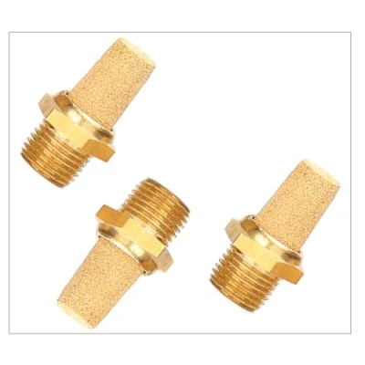 Afbeelding van 3 stuks 1/4 inch gesinterde bronzen pneumatische geluiddempers in industriële kwaliteit