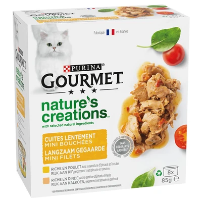 Afbeelding van 8x 85g Gourmet Nature&#039;s Creations Kip &amp; Kalkoen Nat Kattenvoer
