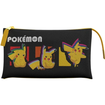 Afbeelding van Pokemon Etui 3 vakken Pikachu Zwart