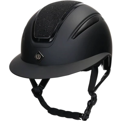 Afbeelding van Imperial Riding IRHOlania Deluxe Big Visor Casque d&#039;équitation unisexe pour adulte Noir pailleté, L