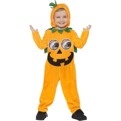 Afbeelding van Smiffys kinderkostuum pompoen peuter oranje zwart met Ca broek