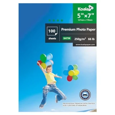 Afbeelding van KOALA 100 vellen zijdemat fotopapier voor Canon HP Epson inkjetprinter 250 g/m² 18 x 13 cm