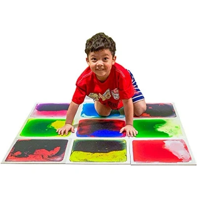 Afbeelding van Art3d 9 stuks sensorische vloeibare vloertegels voor kinderen, peuters, tieners, speelkamers, dansvloer, 30 x cm