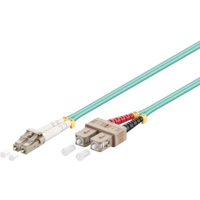 Afbeelding van LC SC Duplex Optical Fiber Patch kabel Multi Mode OM3 turquoise / LSZH 10 meter