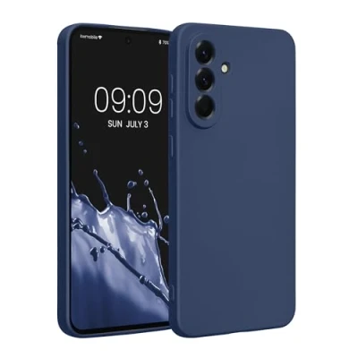 Afbeelding van kwmobile metallic telefoonhoesje van TPU geschikt voor Samsung Galaxy A56 5G Flexible case smartphone In blauw