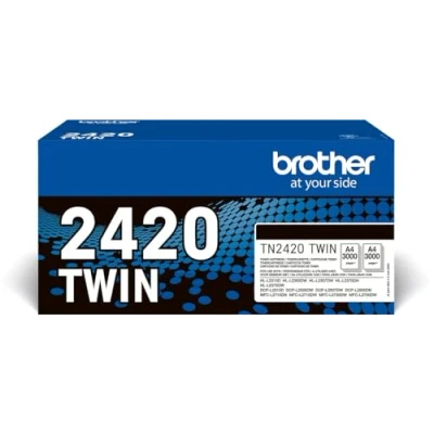 Afbeelding van Brother toner, 3.000 pagina&#039;s, OEM TN 2420TWIN, zwart, pak van 2 stuks