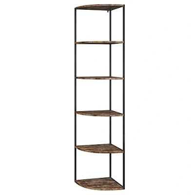 Afbeelding van Vicco Boekenkast Fyrk, Eiken rustiek/Zwart, 40 x 180 cm