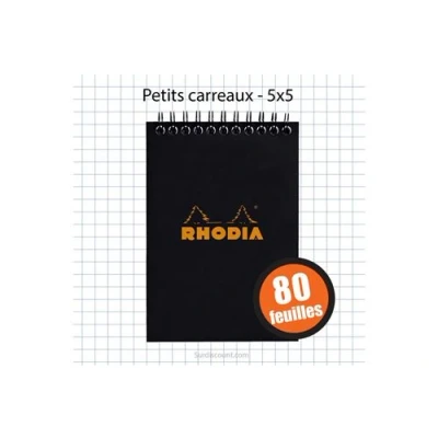 Image de RHODIA BLOC N16SP A6 Q5 NOIR 80F