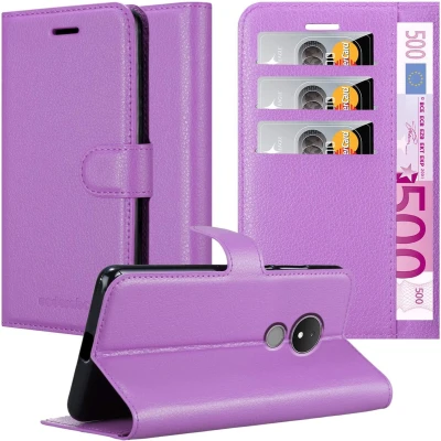 Afbeelding van Cadorabo Hoesje geschikt voor Nokia C21 in MANGAAN PAARS Beschermhoes met magnetische sluiting, standfunctie en kaartvakje Book Case Cover Etui