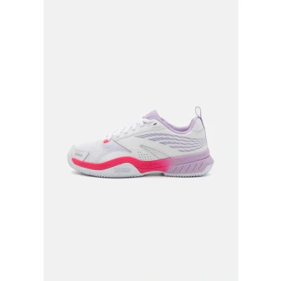 Afbeelding van K SWISS Speedex CLAY Tennisschoenen voor kleibanen, Dames, Maat: 41.5, White/orchid petal/neon blaze Leer en textiel
