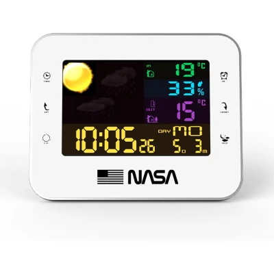 Afbeelding van NASA weerstation 7 in 1 kleur Wit 6&quot; LCD scherm Voor binnen en buiten