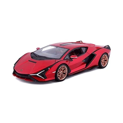 Afbeelding van Bburago B18 21099R Lamborghini SIAN FKP 37 rood, verschillende patronen en kleuren