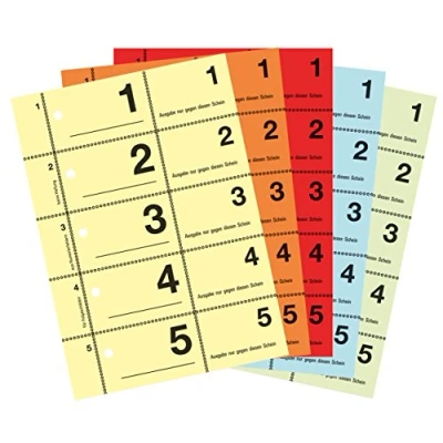 Afbeelding van Avery Zweckform 867 5 omkleedbord, genummerd 1 500, kleuren, A6, stuks
