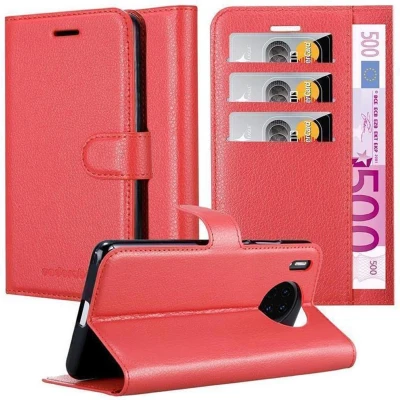 Afbeelding van Cadorabo Hoesje geschikt voor Huawei MATE 30 in KARMIJN ROOD Beschermhoes met magnetische sluiting, standfunctie en kaartvakje Book Case Cover Etui