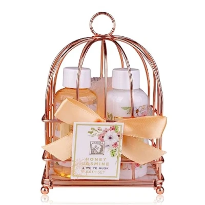 Afbeelding van Geschenkset Vrouwen Honey Jasmine Verwenpakket in Vogelkooi Verjaardag cadeau vrouw moeder vriendin oma zus mama juf