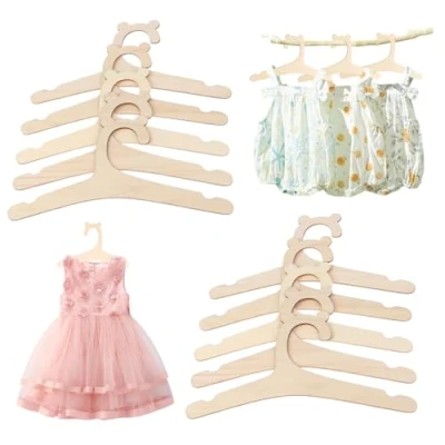 Afbeelding van HJYDGJ 10 stuks houten kleerhangers voor baby&#039;s en kinderen, kleding broek, antislip