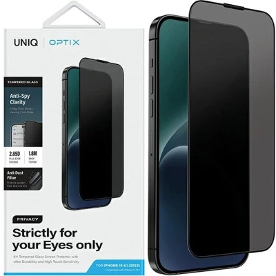 Afbeelding van UNIQ Optix Privacy Gehard Glas voor iPhone 15 Plus / 14 Pro Max met Applicator