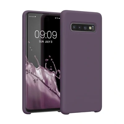 Afbeelding van kwmobile telefoonhoesje geschikt voor Samsung Galaxy S10 Hoesje met siliconen coating Smartphone case in Bleke iris