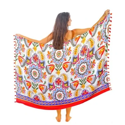 Afbeelding van Blauwe strandjurk voor dames, boho, chic, cover up, sarong, wandtapijt, Keri