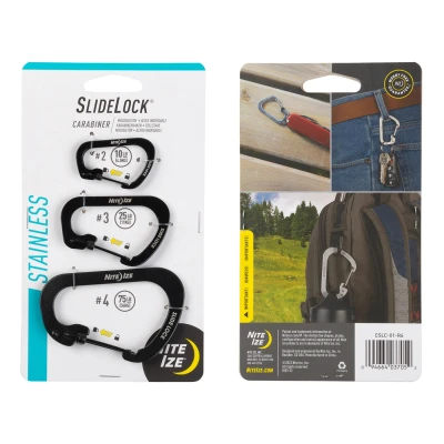 Afbeelding van Nite Ize Slidelock #2, #3 En #4 Karabijnhaken 3 pack Zwart Overige Accessoires