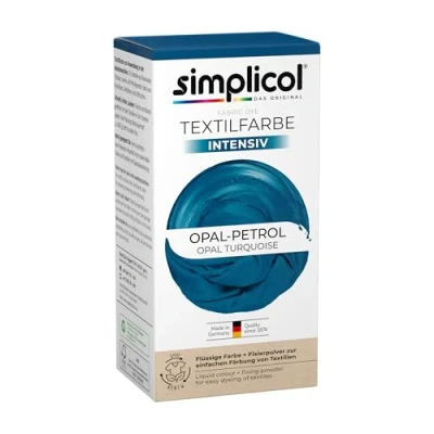 Afbeelding van Simplicol intensieve express machine verf set (vloeibare zout fixerende verf) pack 600 g petrol blauw