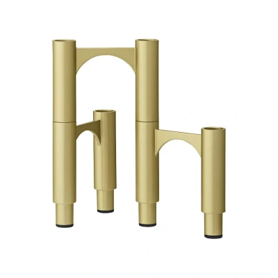 Afbeelding van AYTM Compono kandelaar, goud, h 12 cm, aluminium, set van 3