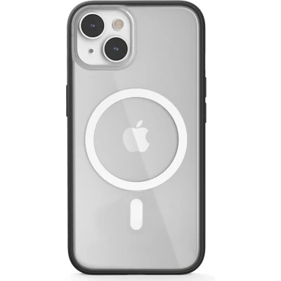 Afbeelding van Woodcessories Clear Case bio MagSafe geschikt voor iPhone 14 Plus gemaakt van materialen en draadloos laden Black matte
