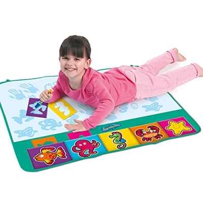 Afbeelding van AquaDoodle Tomy Officiële krabbels om te kleuren en tekenen, waterspeelmat, magische pen, geschikt voor peuters kinderen vanaf 18 maanden, E73255FR