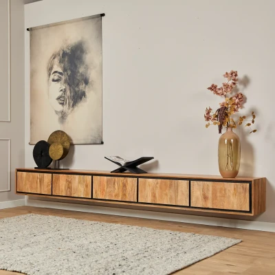 Afbeelding van Zwevend tv meubel RichWood 280 cm naturel