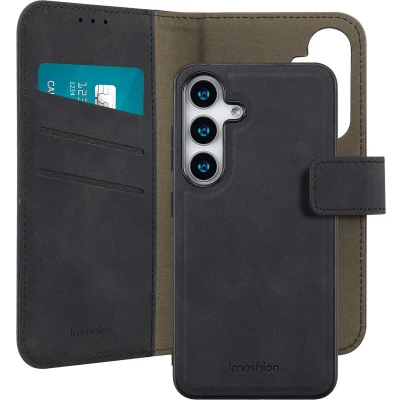 Afbeelding van imoshion Hoesje Geschikt voor Samsung Galaxy S25 Met Pasjeshouder Uitneembare 2 in 1 Luxe Bookcase Zwart