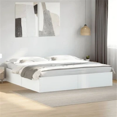 Afbeelding van vidaXL Bedframe massief hout wit 200x200 cm