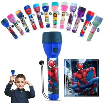 Afbeelding van SRV Hub Grote Spiderman zaklamp, 16 cm, waterdicht, led cadeau voor kinderen, jongens, kunststof nachtlampje kamperen, wandelen, Kerstmis en noodsituaties