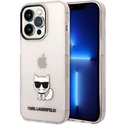 Afbeelding van Karl Lagerfeld iPhone 14 Pro Max TPU Back Cover Hoesje Roze Bescherm je Telefoon