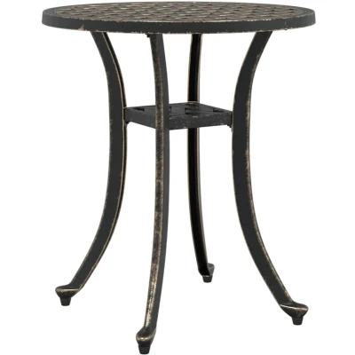 Afbeelding van Tuintafel Ø 48x53 cm gietaluminium bronskleurig