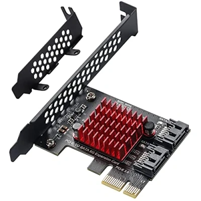 Afbeelding van MZHOU 2 SATA Uitbreidingskaart, PCI E 3.0 GEN3 JMICRON + JMB582 chip, 6 Gbit/s Uitbreidingsadapterkaarten met Low Profile Beugel