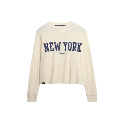 Afbeelding van Superdry Athletic Essential LONG Sleeve Trui, Dames, Maat: 40, Desert bone off white
