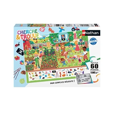 Image de Puzzle enfant 60 pièces Nathan Au jardin Cherche et trouve