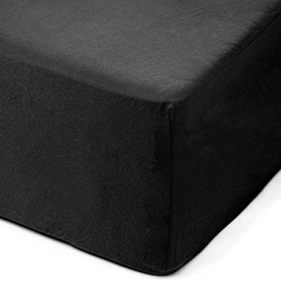 Afbeelding van Amago Hoeslaken, 50 cm muts, 100% katoen, 160 x 200 zwart