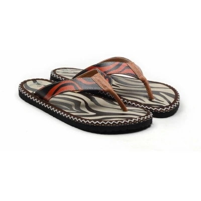 Afbeelding van Goby Safari Stripes Dames Slippers Vegan Handmade Maat 39