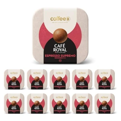Afbeelding van 90 Coffee Balls Espresso Supremo hoogwaardige koffieballen 100% composteerbaar speciaal ontwikkeld voor het gebruik van CoffeeB by Café Royal koffiezetapparaat