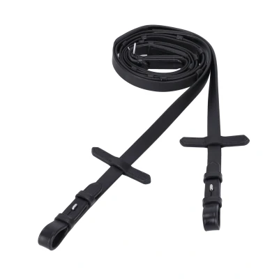 Image de Schockemöhle Rênes Soft Rubber Stops Noir/Argent