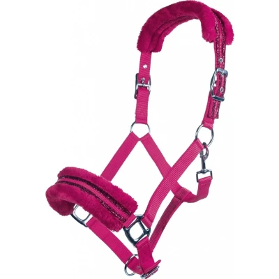 Afbeelding van HKM Nylonhalster Glitter Polarfleece Roze Cob