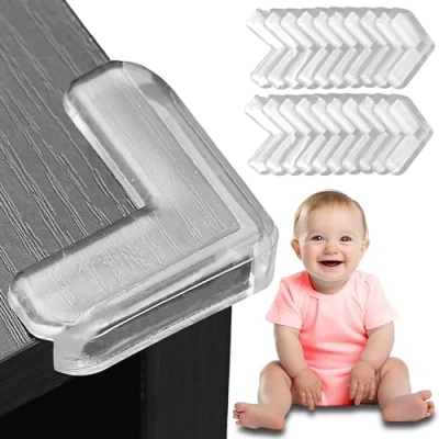 Afbeelding van Retoo 20 stuks tafelhoekbeschermers Voor baby&#039;s Tafelhoekbescherming Kinderbeveiliging Zelfklevend alle meubels, tafels, meubels Van zachte siliconen ter bescherming