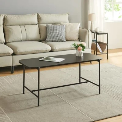 Afbeelding van Salontafel Samnanger 110x50x45 cm zwart [en.casa]